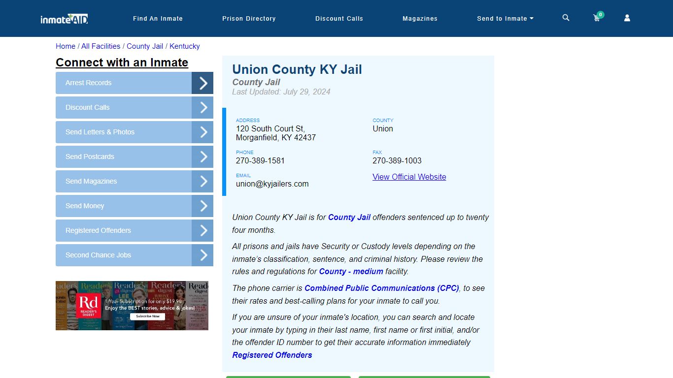 Union County KY Jail - Inmate Locator