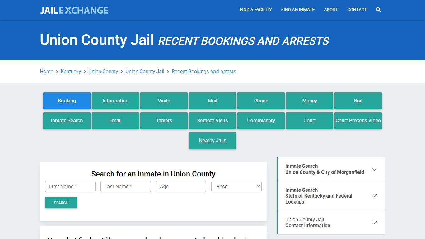 Union County Jail KY Recent Arrests and Bookings - Jail Exchange